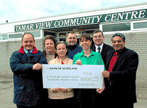 Presentation of the cheque for £100K to TVCC Presentation of the cheque for £100K to TVCC